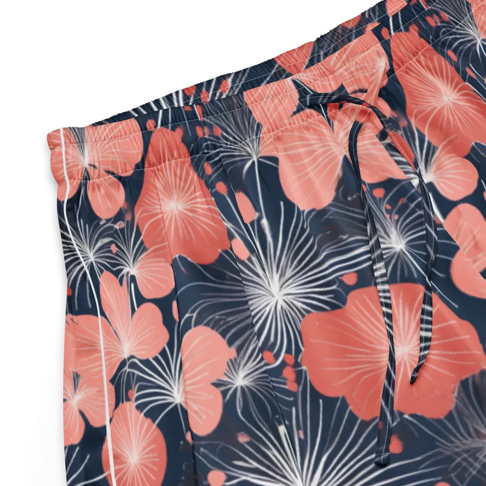 Coral Midnight Bloom on Women's Pajama Shorts — Product details