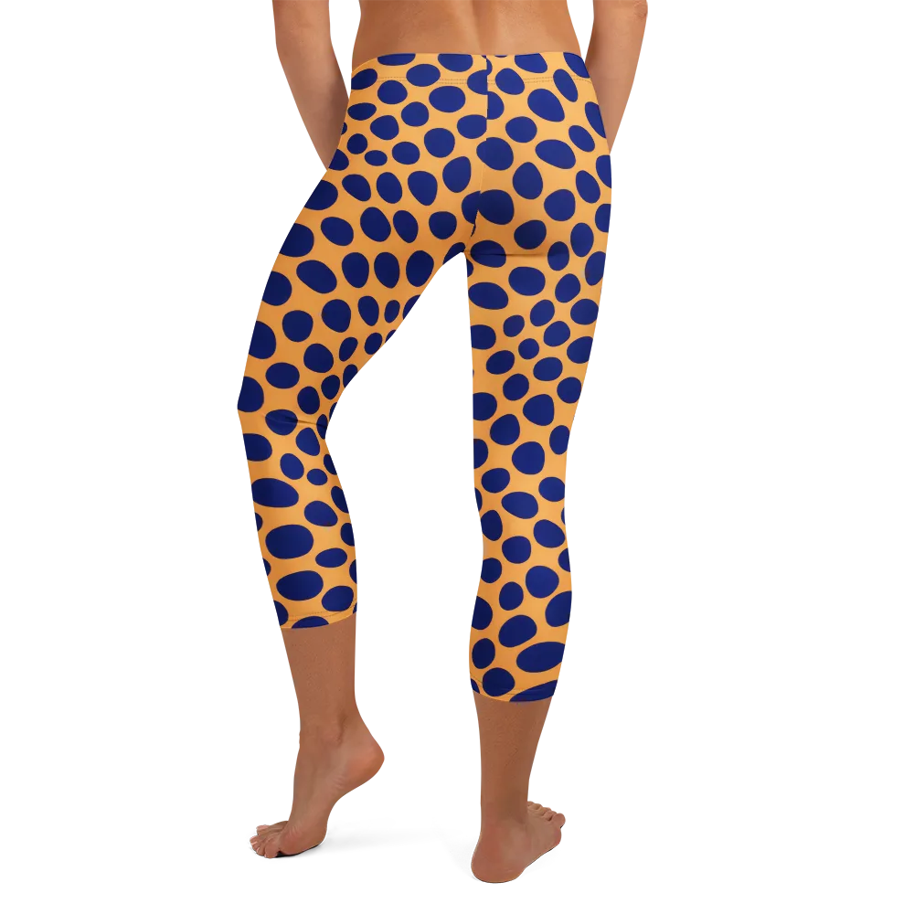Cobalt Safari on Capri Leggings — Back