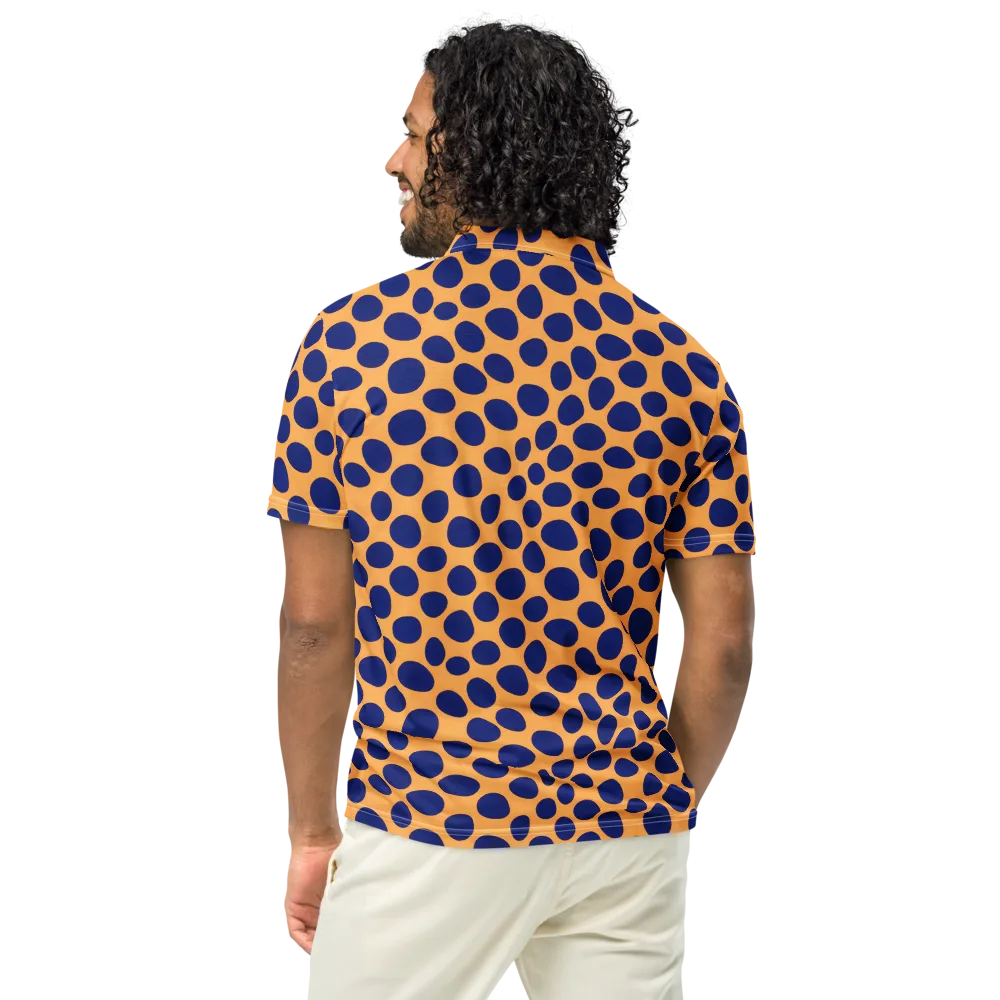 Cobalt Safari on Men's Slim Fit Polo Shirt — Back