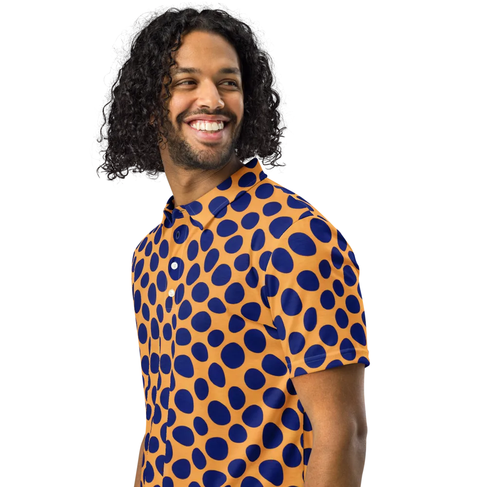 Cobalt Safari on Men's Slim Fit Polo Shirt — Left Front