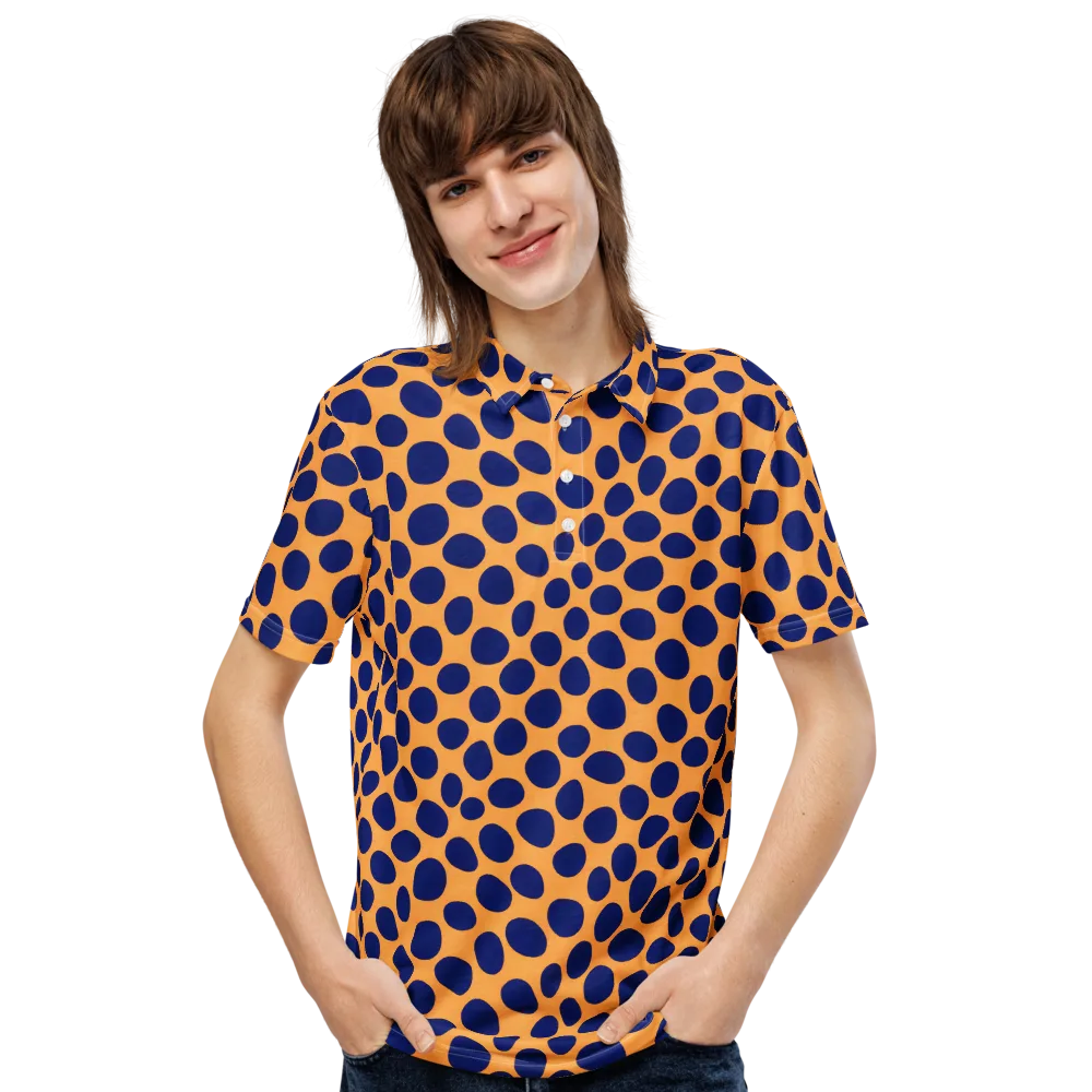 Cobalt Safari on Men's Slim Fit Polo Shirt — Front