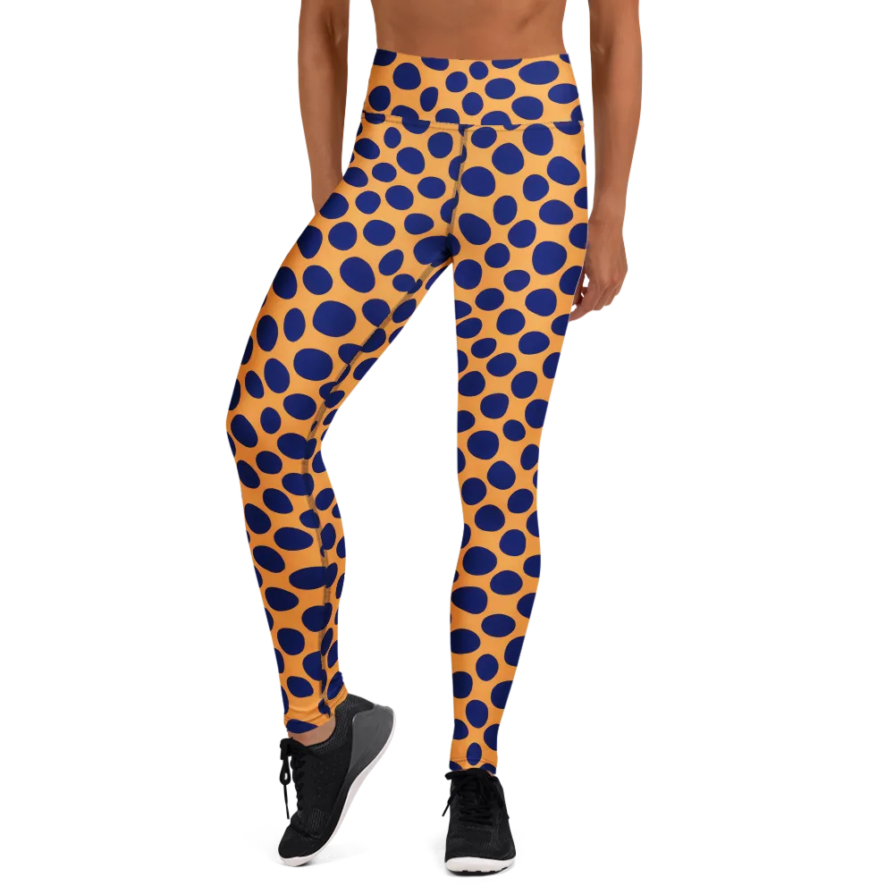 Cobalt Safari on Yoga Leggings — Front