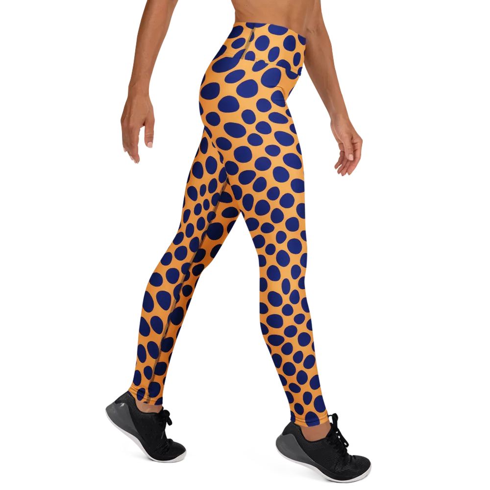 Cobalt Safari on Yoga Leggings — Right