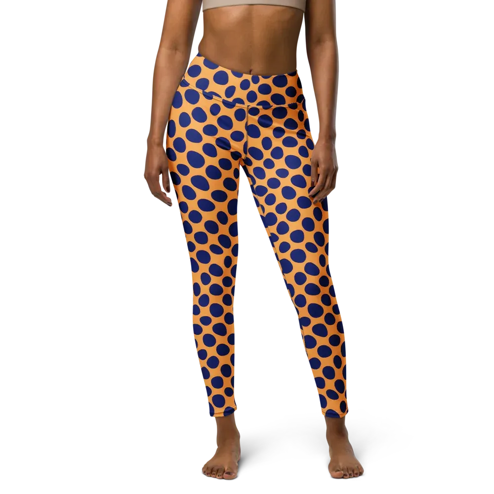 Cobalt Safari on Yoga Leggings — Front