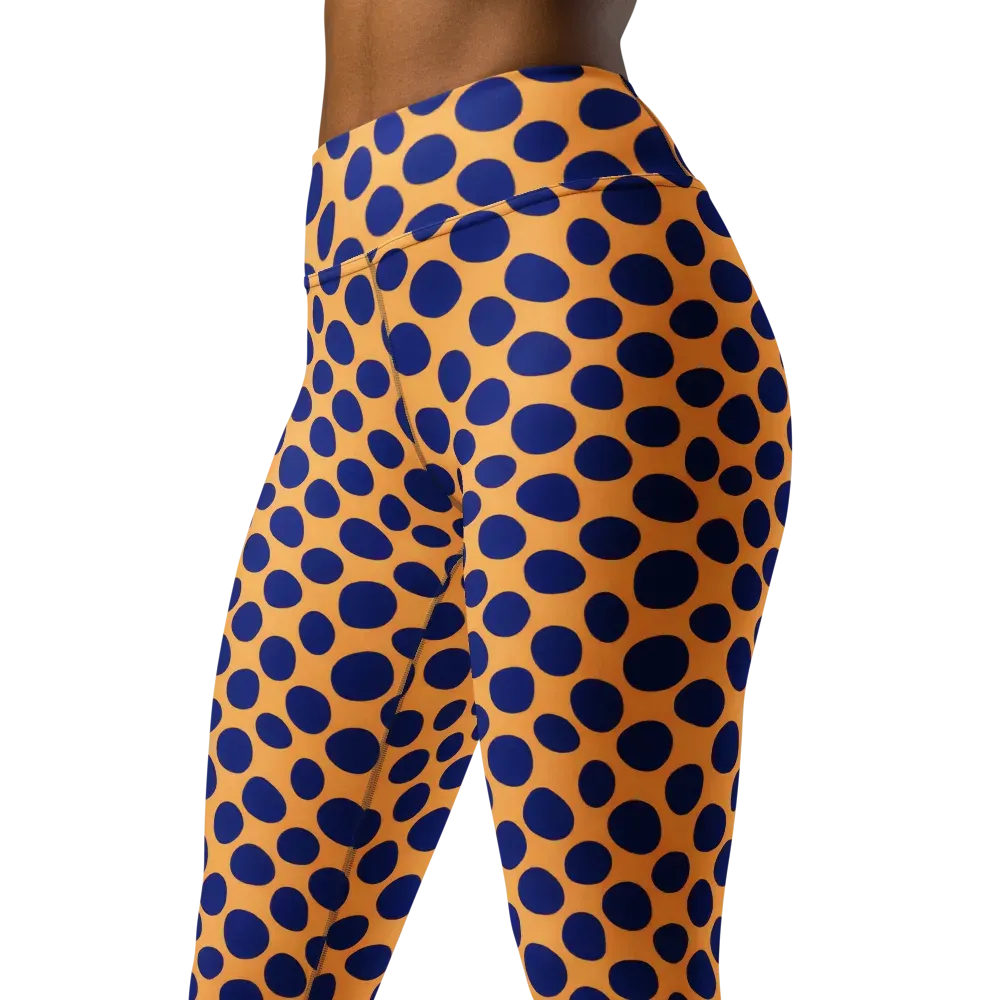 Cobalt Safari on Yoga Leggings — Left Front