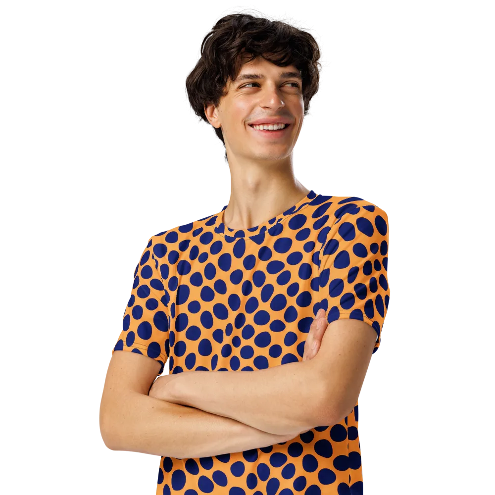 Cobalt Safari on Men's Crew Neck T-Shirt — Left Front