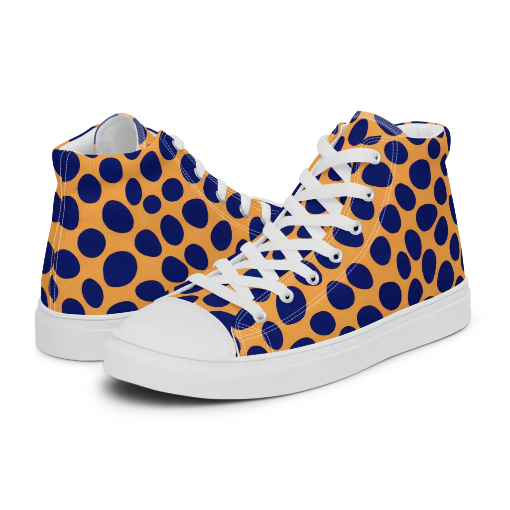 Cobalt Safari on Men's High Top Canvas Shoes — Left