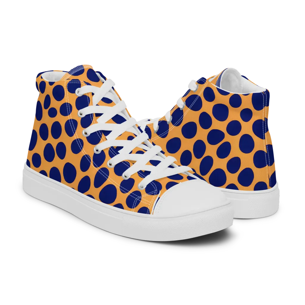 Cobalt Safari on Men's High Top Canvas Shoes — Right