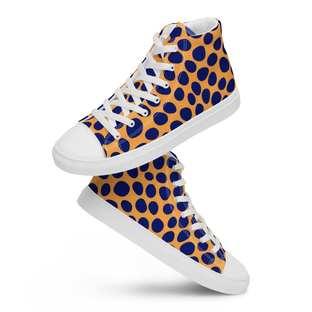 Cobalt Safari on Men's High Top Canvas Shoes — Front