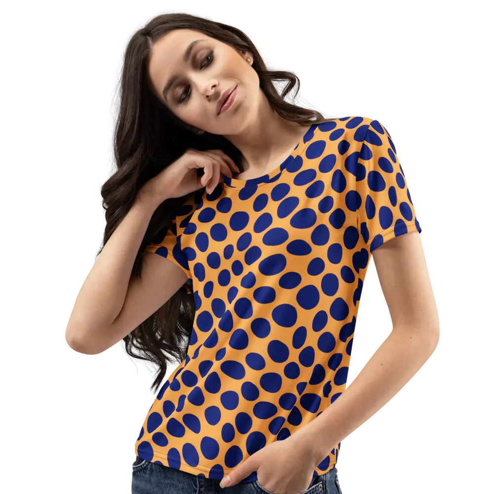 Cobalt Safari on Women's Crew Neck T-Shirt — Left Front