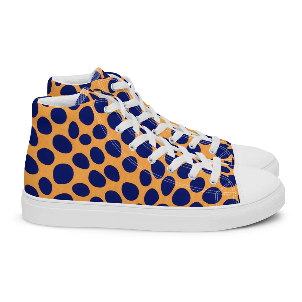Cobalt Safari on Women's High Top Canvas Shoes — Right