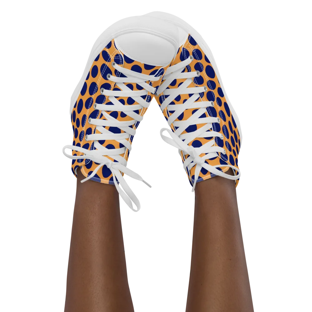 Cobalt Safari on Women's High Top Canvas Shoes — Front