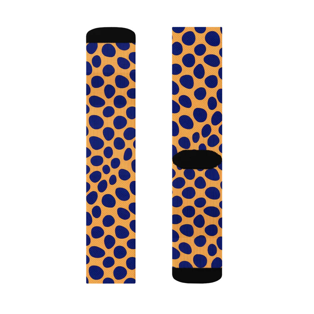 Cobalt Safari on Socks — Right Sock