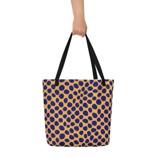 Cobalt Safari on a Large Tote Bag W/ Pocket