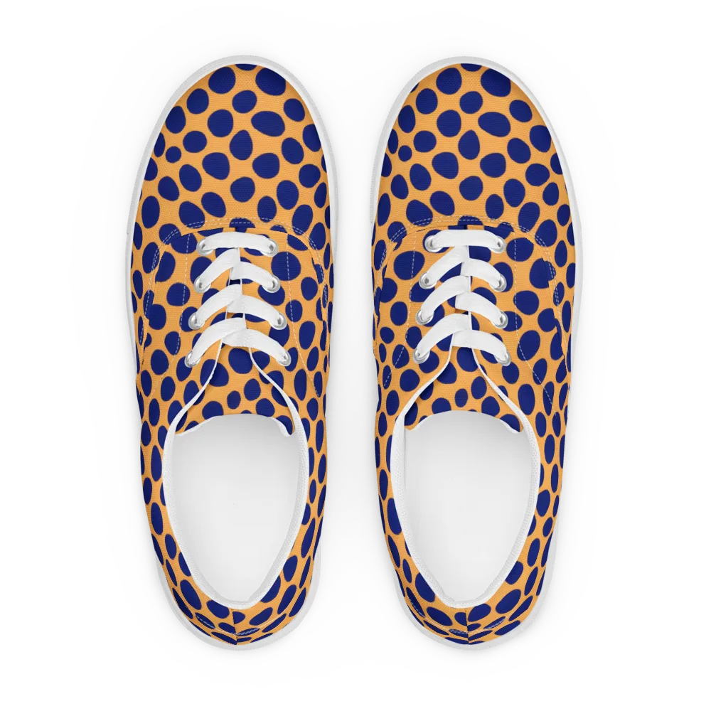 Cobalt Safari on Men's Lace-Up Canvas Shoes — Front