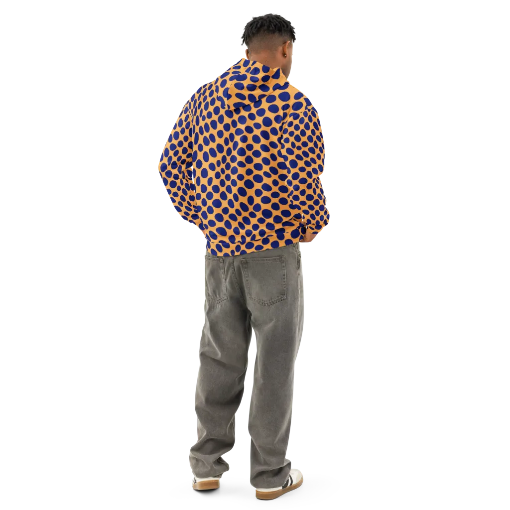 Cobalt Safari on Cotton Hoodie — Back