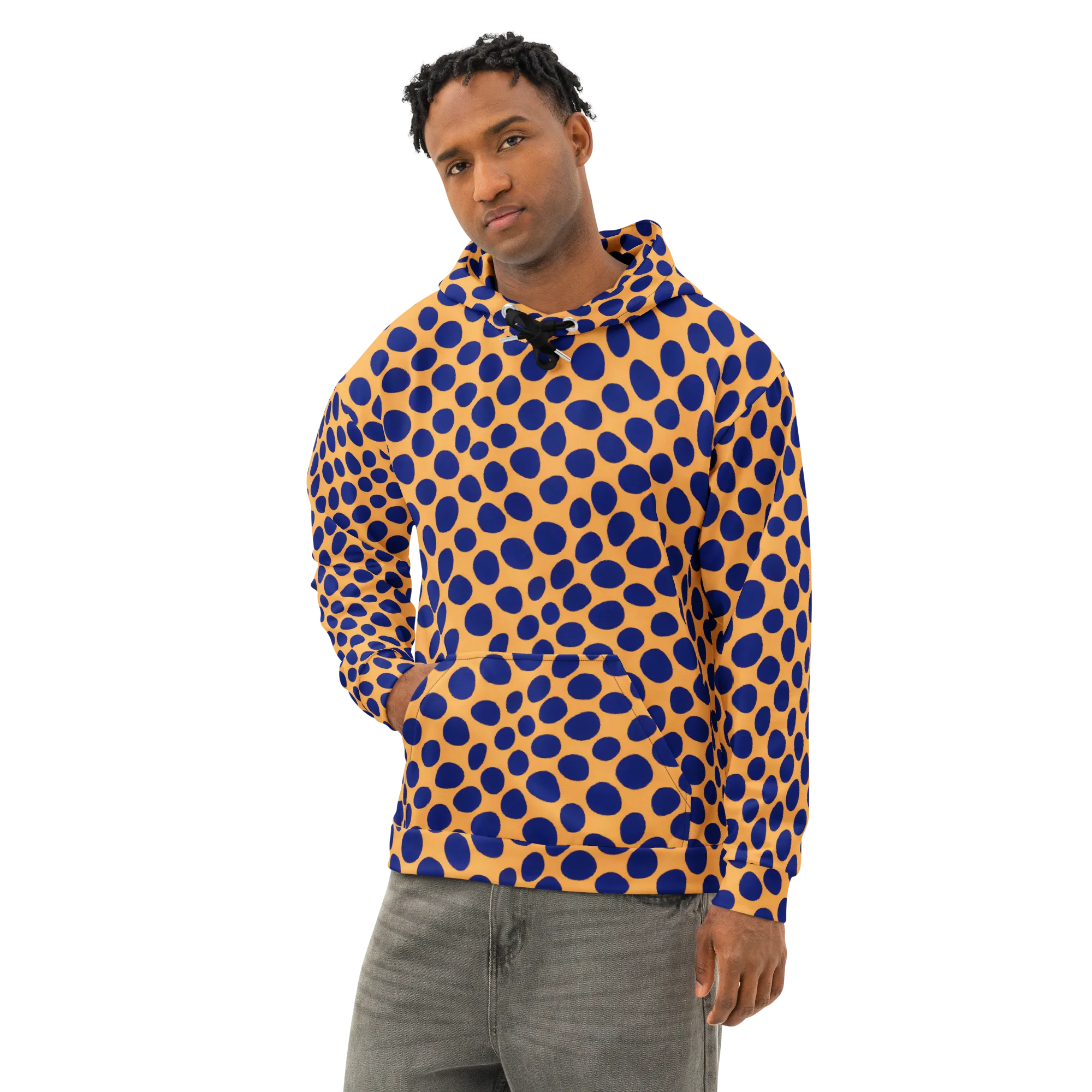 Cobalt Safari on Cotton Hoodie — Left Front