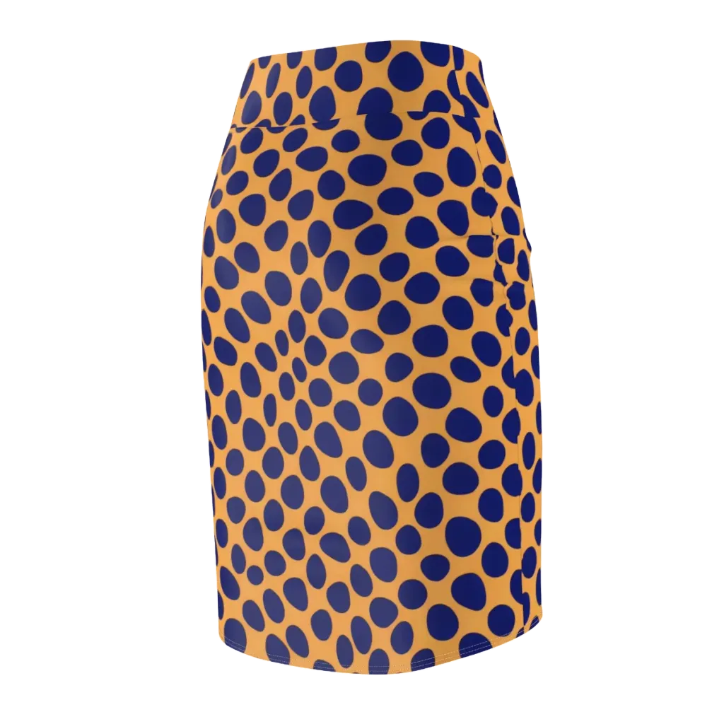 Cobalt Safari on Pencil Skirt — Back Side