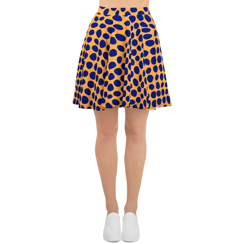 Cobalt Safari on Skater Skirt — Front