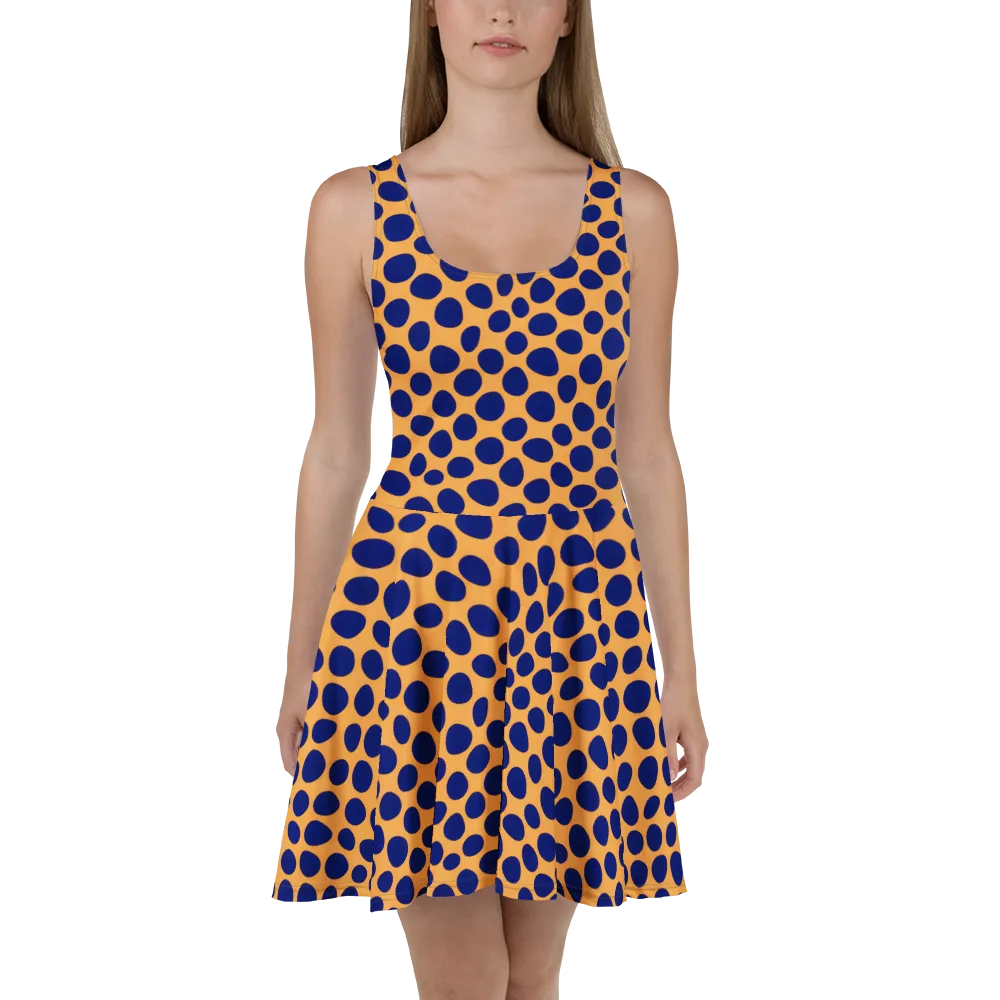 Cobalt Safari on Skater Dress — Front