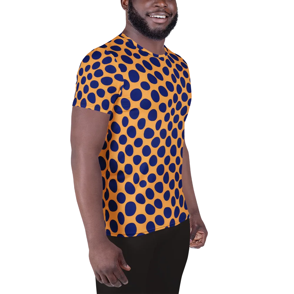 Cobalt Safari on Men's Athletic T-Shirt — Right