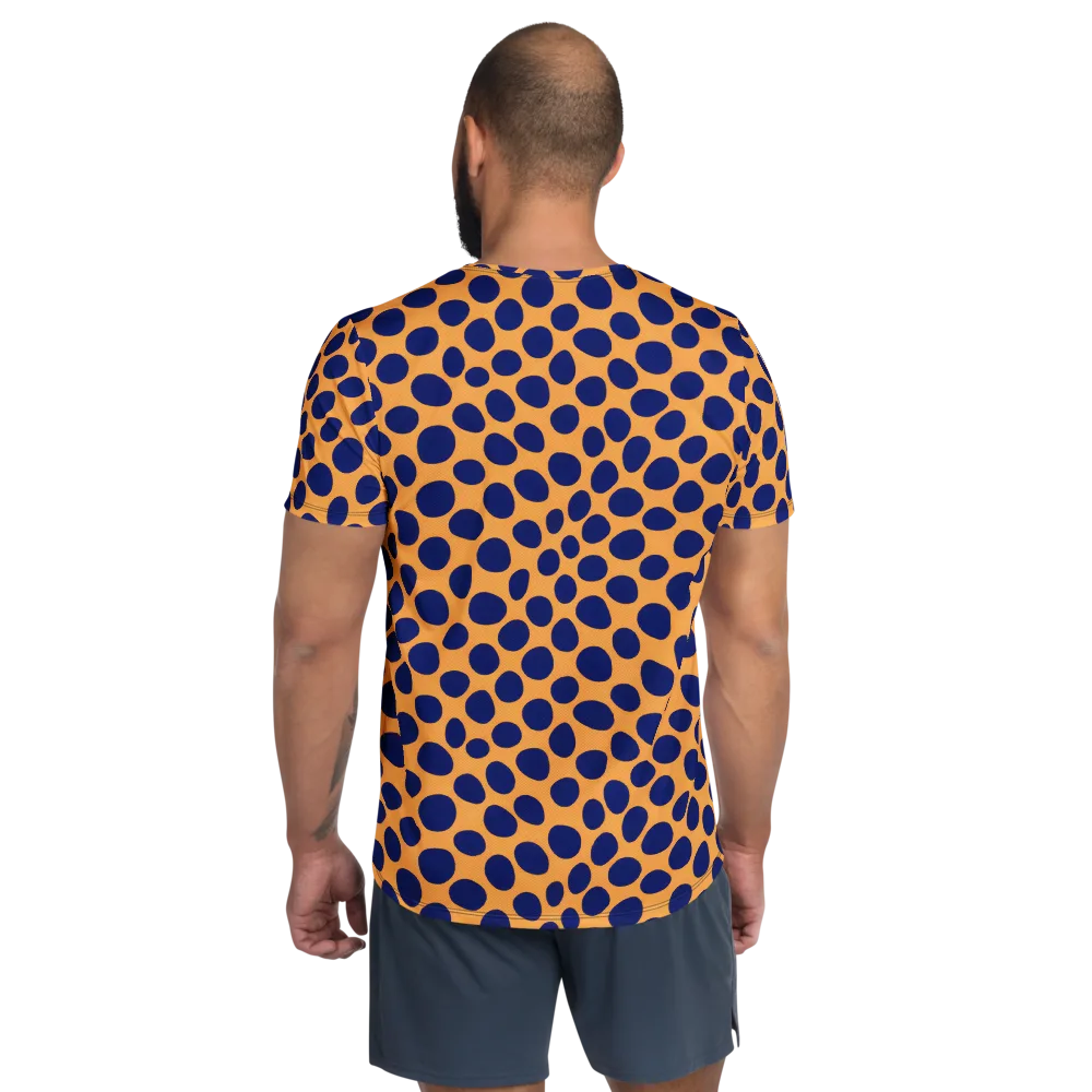 Cobalt Safari on Men's Athletic T-Shirt — Back