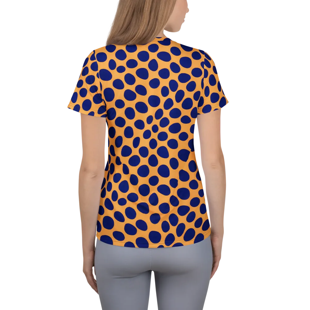 Cobalt Safari on Women's Athletic T-Shirt — Back