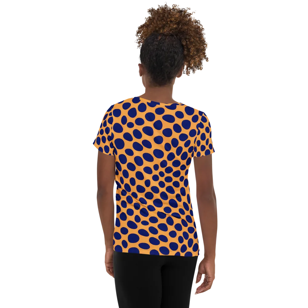 Cobalt Safari on Women's Athletic T-Shirt — Back