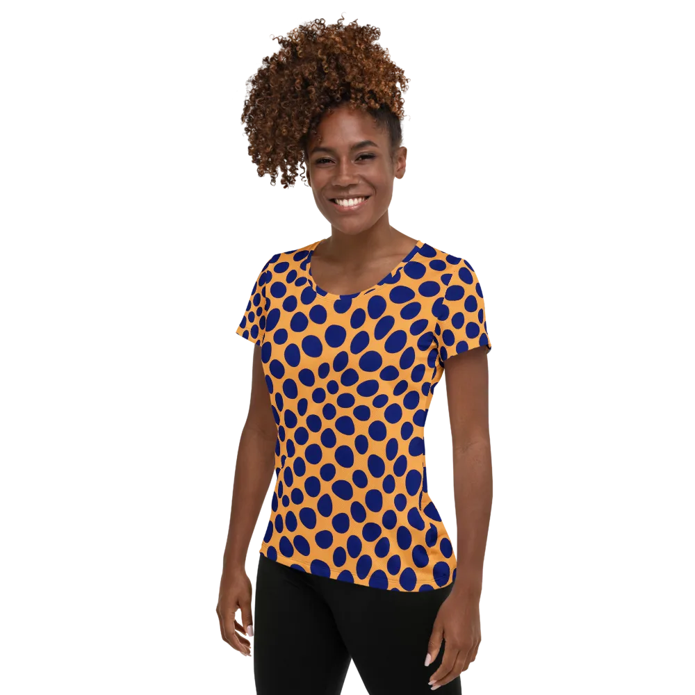 Cobalt Safari on Women's Athletic T-Shirt — Left