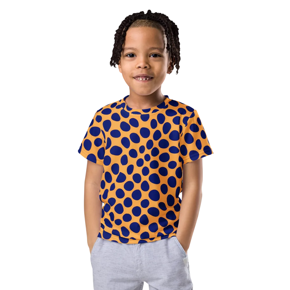 Cobalt Safari on Kids Crew Neck T-Shirt — Front