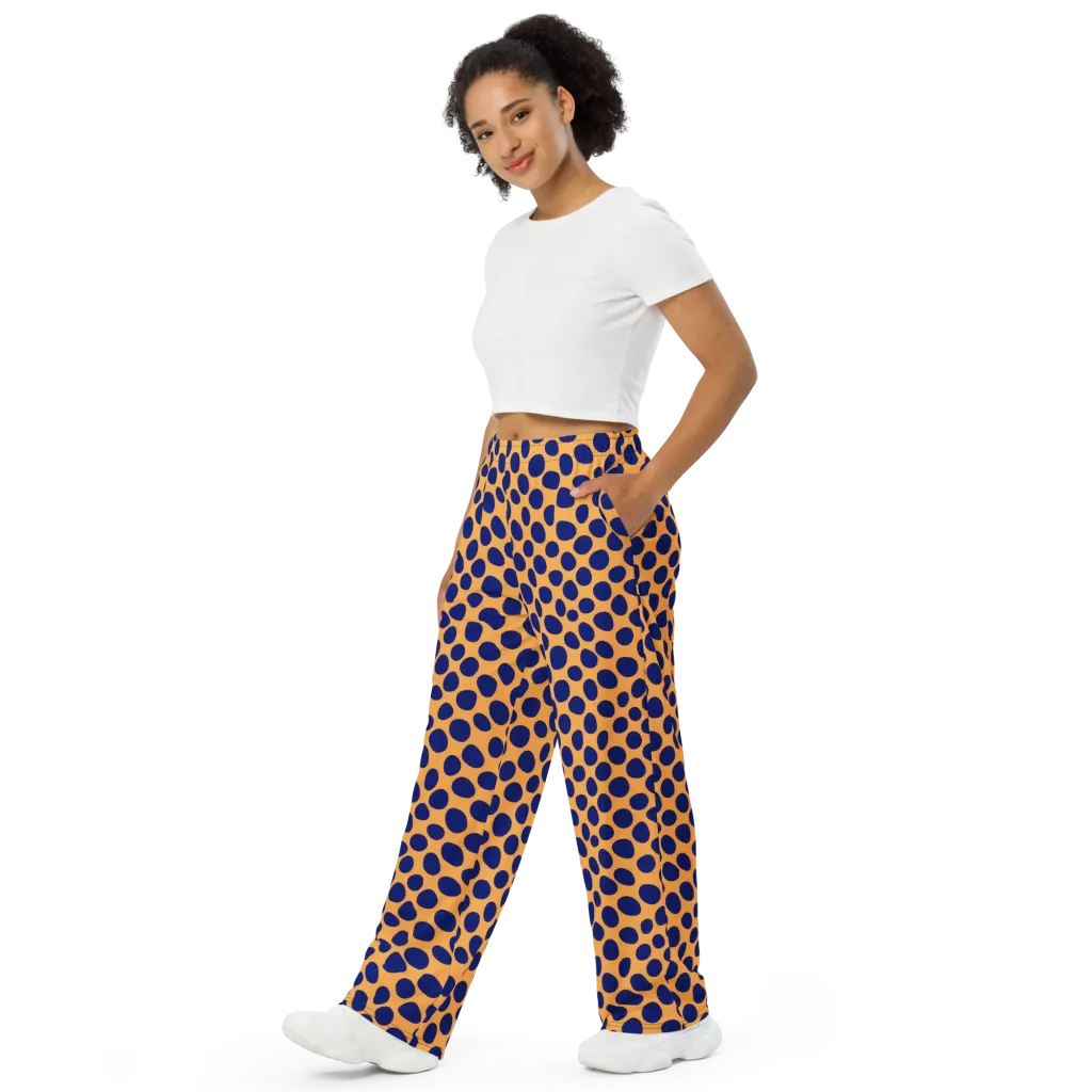 Cobalt Safari on Wide-Leg Pants — Left Front