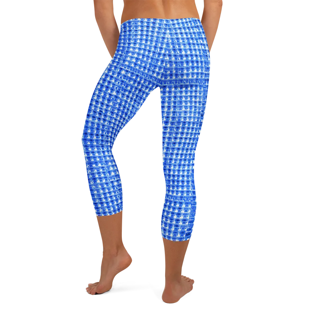 Azure Matrix on Capri Leggings — Back