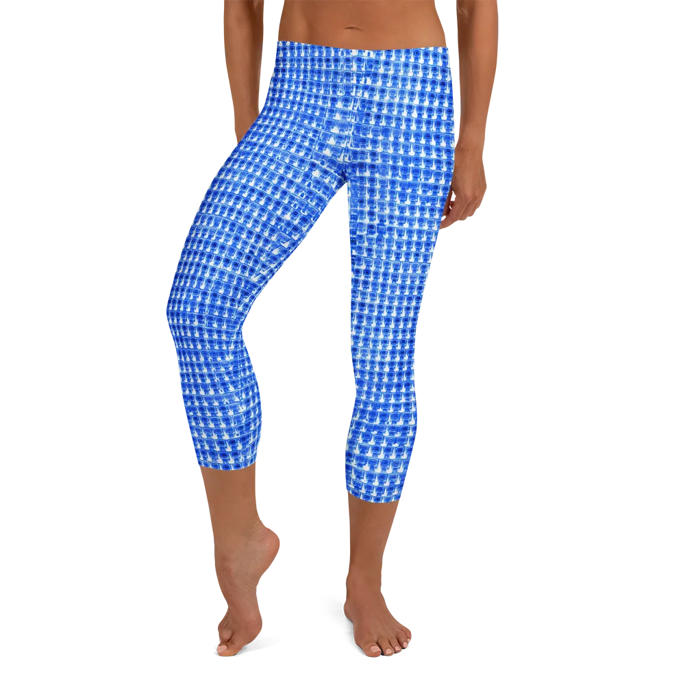 Azure Matrix on Capri Leggings — Front