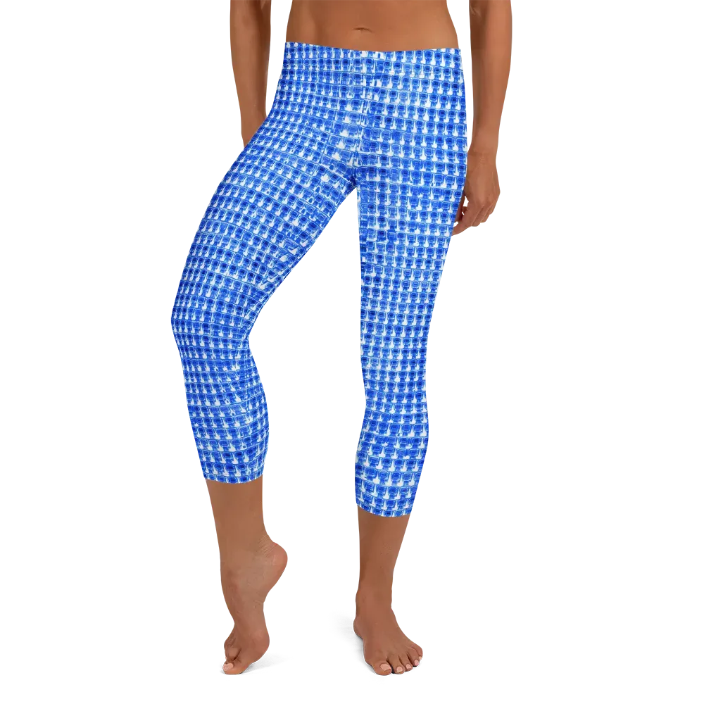 Azure Matrix on Capri Leggings — Front