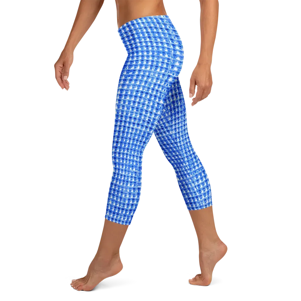 Azure Matrix on Capri Leggings — Left