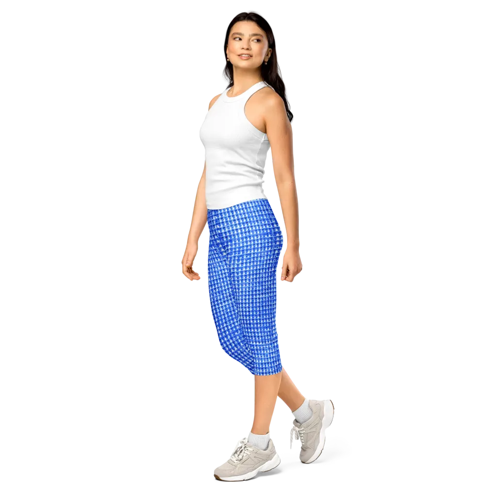 Azure Matrix on Capri Leggings — Left Front