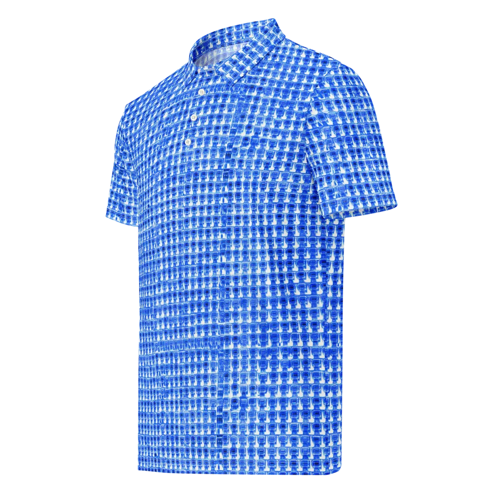 Azure Matrix on Men's Slim Fit Polo Shirt — Left Front
