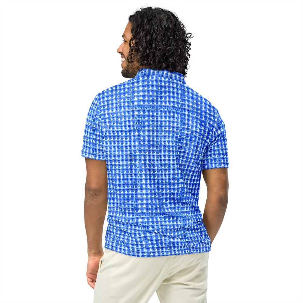 Azure Matrix on Men's Slim Fit Polo Shirt — Back