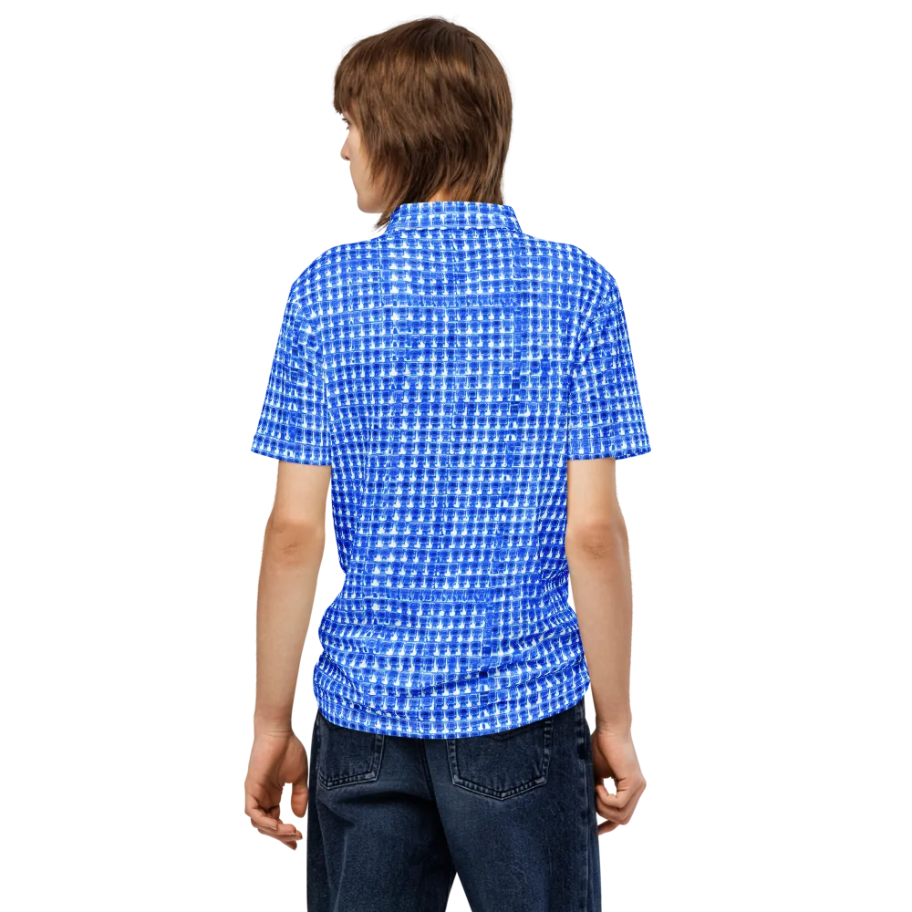 Azure Matrix on Men's Slim Fit Polo Shirt — Back