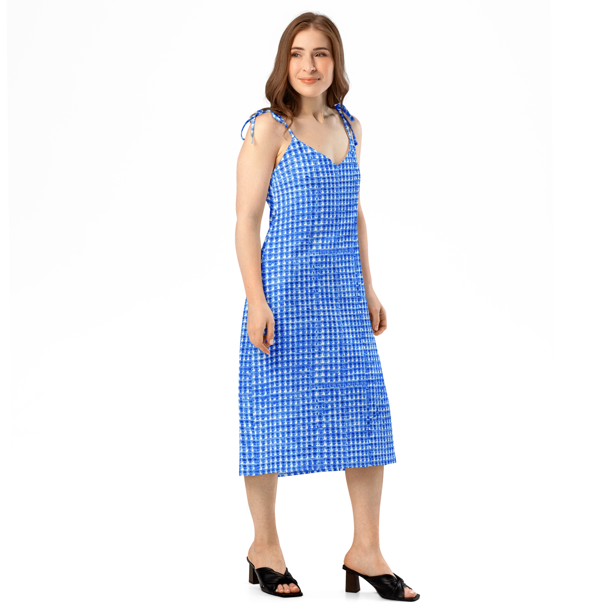 Azure Matrix on Slip Dress — Right Front