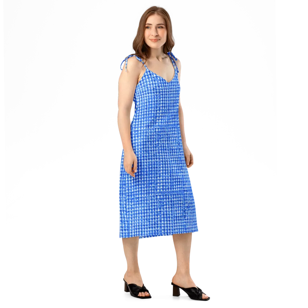 Azure Matrix on Slip Dress — Right Front