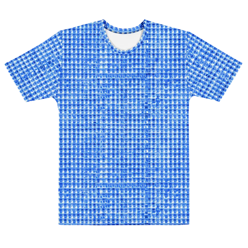 Azure Matrix on Men's Cotton Crew Neck T-Shirt — Front