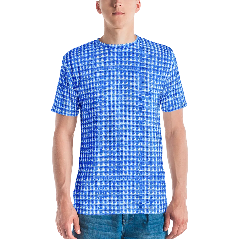 Azure Matrix on Men's Crew Neck T-Shirt — Front