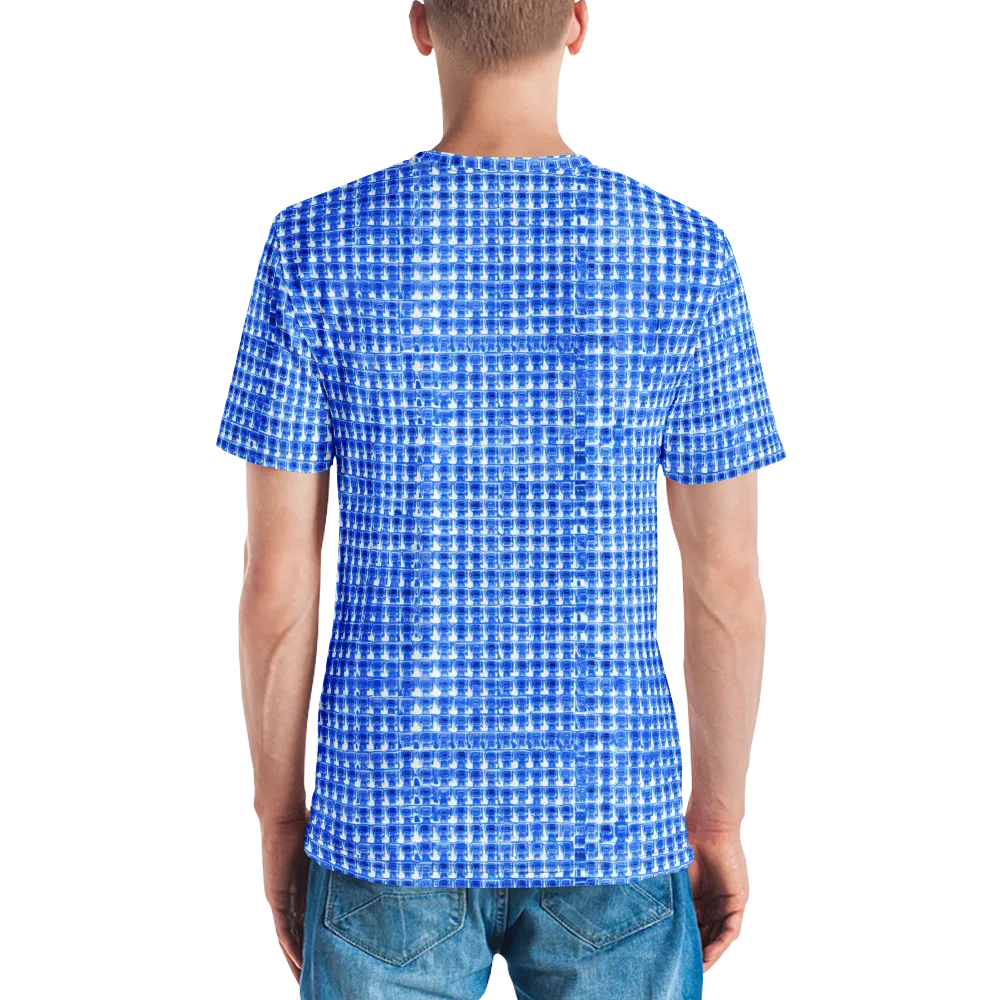 Azure Matrix on Men's Crew Neck T-Shirt — Back