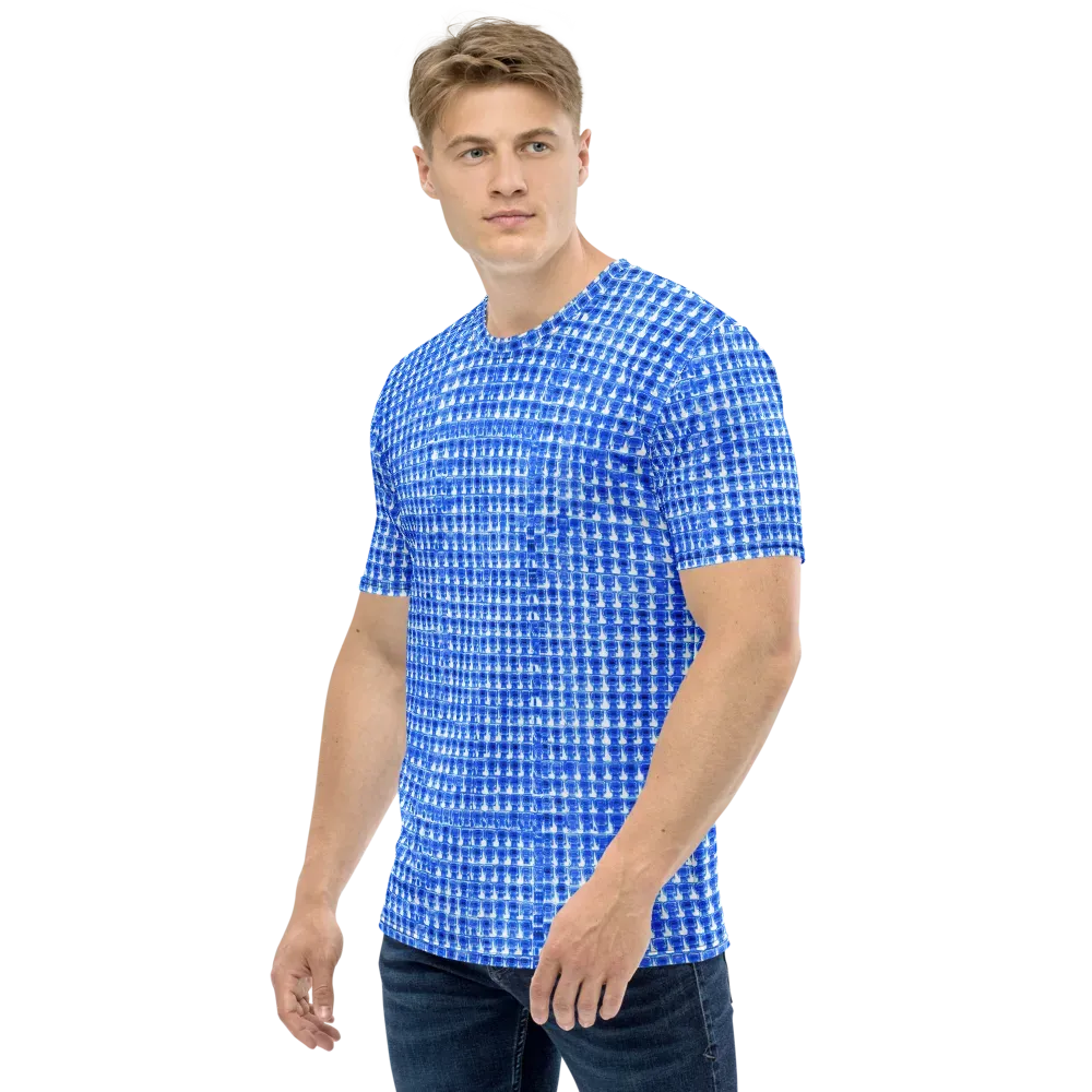 Azure Matrix on Men's Crew Neck T-Shirt — Left