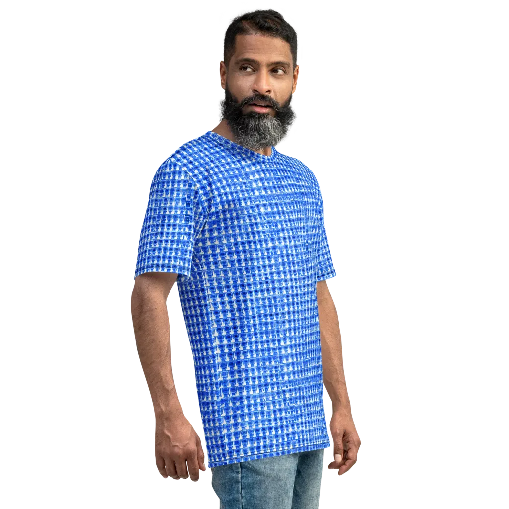 Azure Matrix on Men's Crew Neck T-Shirt — Right