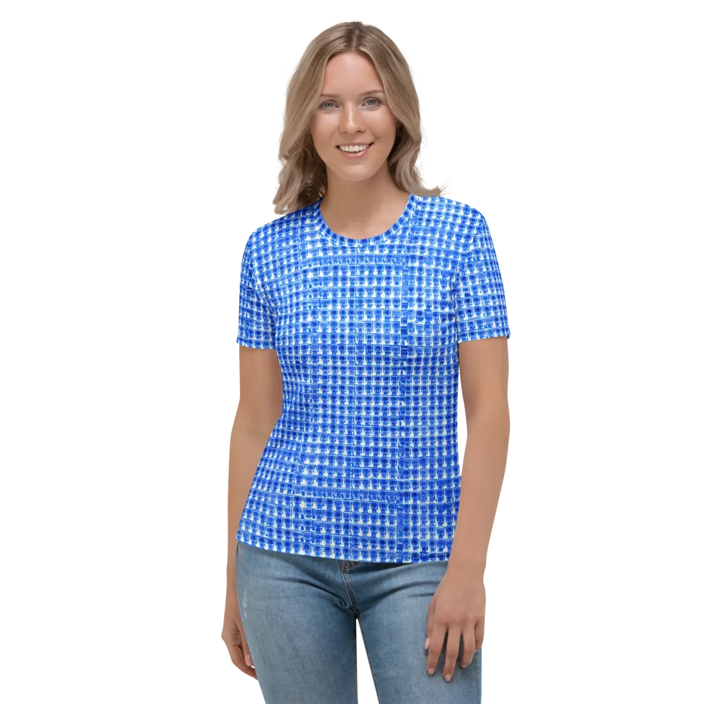 Azure Matrix on Women's Crew Neck T-Shirt — Front