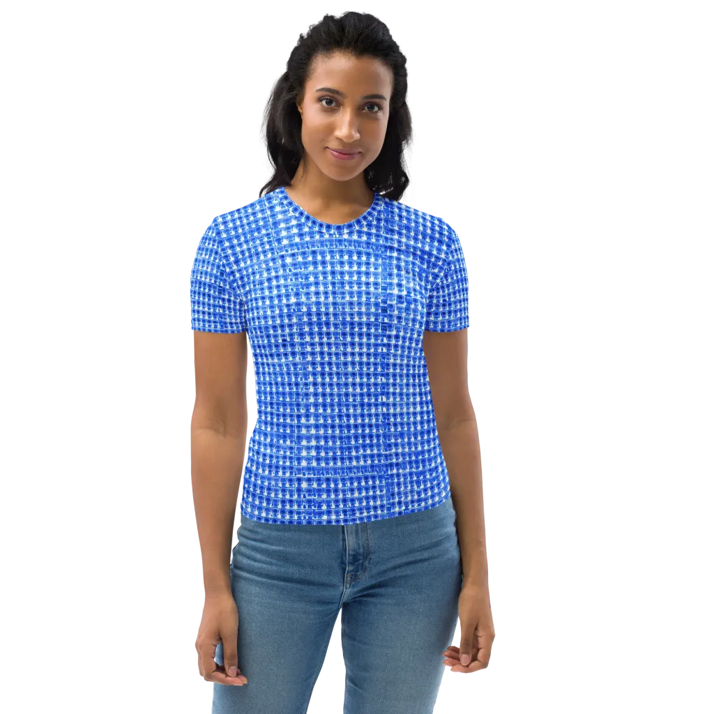 Azure Matrix on Women's Crew Neck T-Shirt — Front