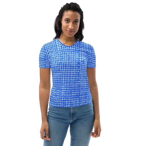 Azure Matrix on a Women's Crew Neck T-Shirt
