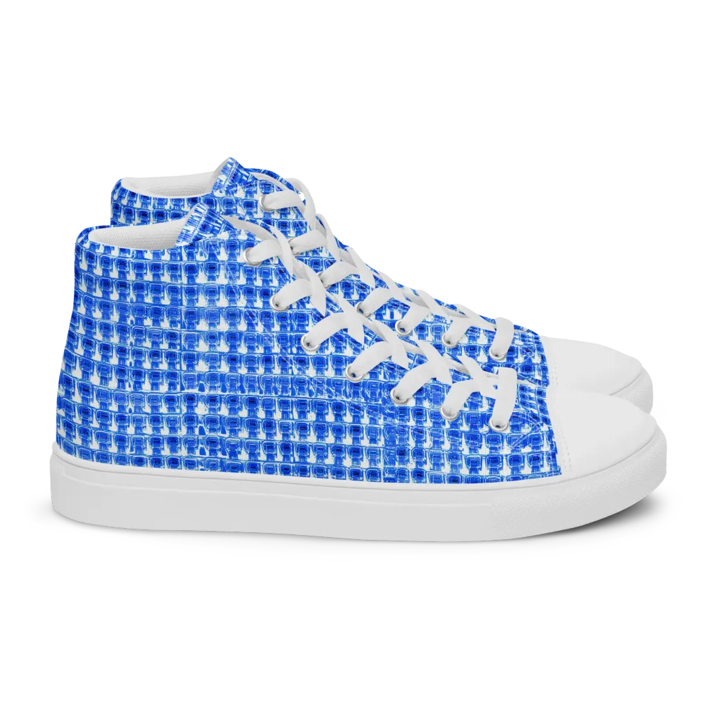 Azure Matrix on Women's High Top Canvas Shoes — Right